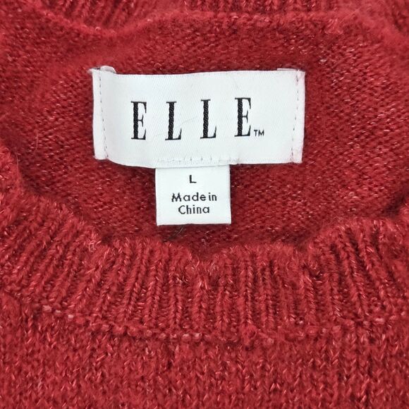 Ellle Argyle Sweater Womens Large Scalloped Neck Metallic Winter Academia Xmas - Picture 3 of 8